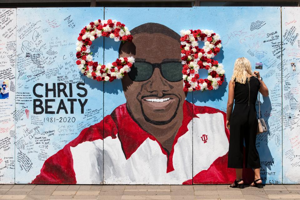 A memorial wall for Chris Beaty (AP)