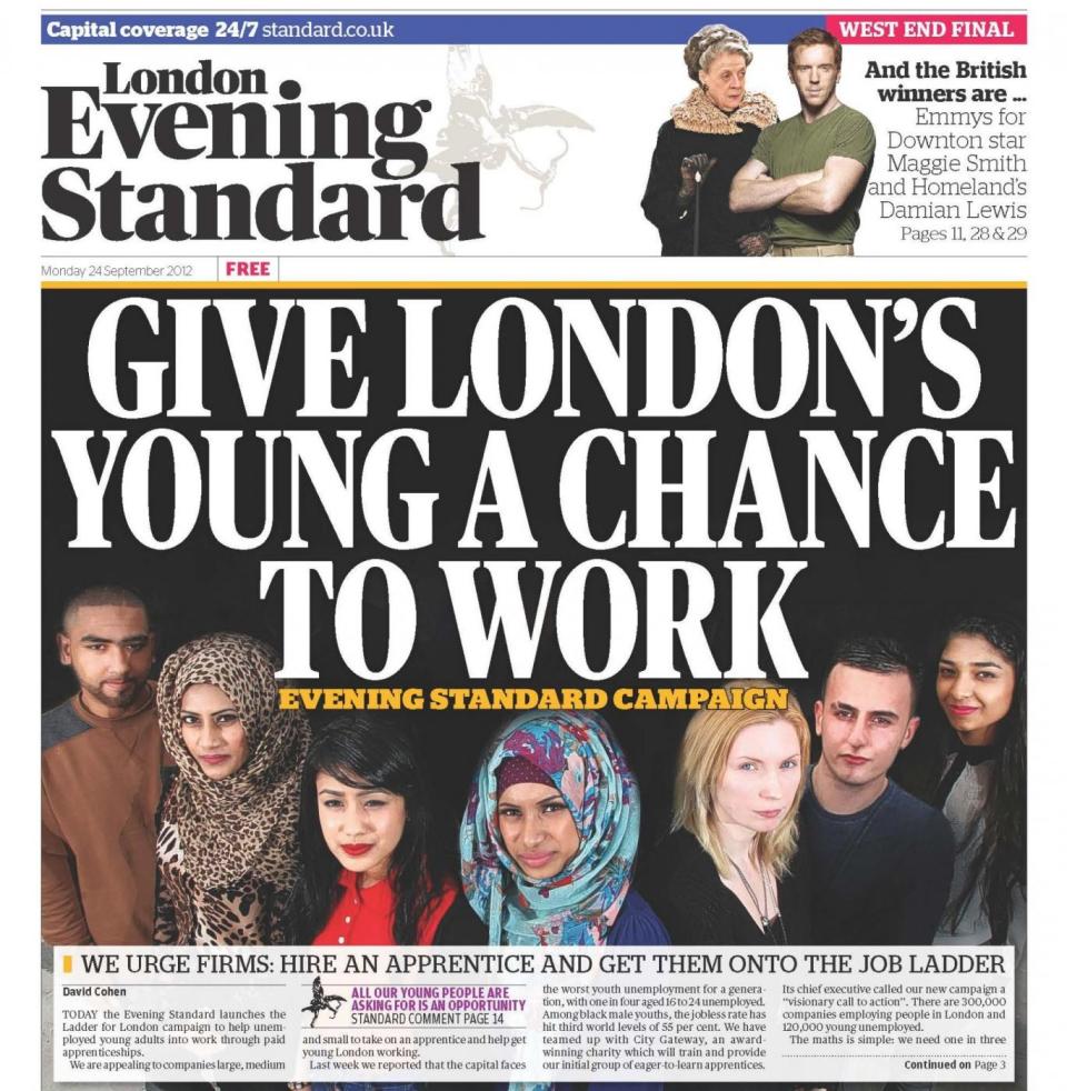 The start of our pioneering campaign in 2012 (Evening Standard )