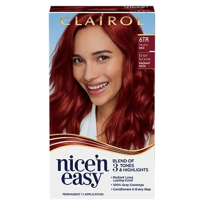 <p><a href="https://go.redirectingat.com?id=74968X1596630&url=https%3A%2F%2Fwww.walmart.com%2Fip%2FClairol-Nice-n-Easy-Permanent-Hair-Color-Creme-6TR-Truest-Red-Hair-Dye-1-Application%2F120156895&sref=https%3A%2F%2Fwww.oprahdaily.com%2Fbeauty%2Fhair%2Fg43756272%2Fbest-red-hair-dye%2F" rel="nofollow noopener" target="_blank" data-ylk="slk:Shop Now;elm:context_link;itc:0;sec:content-canvas" class="link ">Shop Now</a></p><p>Nice'n Easy </p><p>$7.57</p><p>walmart.com</p><span class="copyright">walmart.com</span>