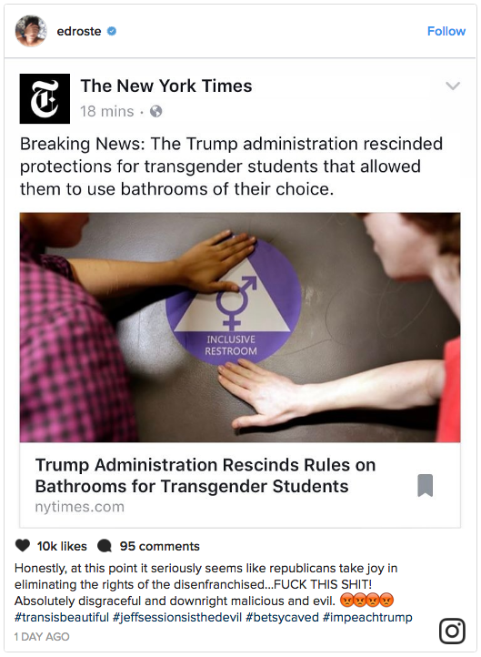 Tegan & Sara, Ed Droste, Laura Jane Grace, and more also denounced Trump’s anti-trans bathroom rule.