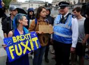 Pro-European Union protestors gather in Trafalgar Square, London, Britain, June 28, 2016. REUTERS/Paul Hackett