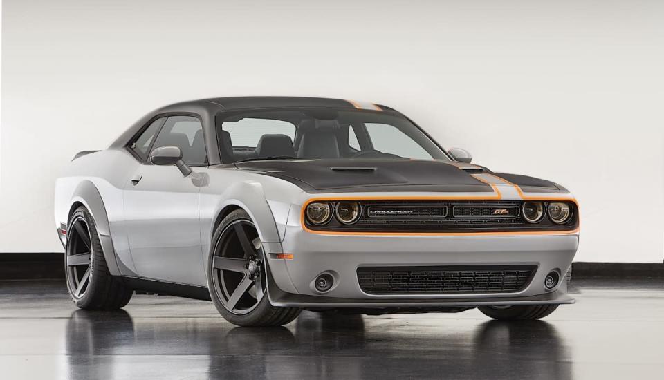 <p>No SEMA would be complete without another Challenger custom, and this year’s edition at least throws all-wheel-drive into the mix. Coated in Mopar add-ons—from the chin splitter to the fender bulges to the decklid badge—the Challenger GT AWD also gets a 75-hp boost to its 5.7-liter Hemi from a Scat Pack 3 upgrade. It’s a little big for rallying, but it sure would be fun to get it dirty.</p>