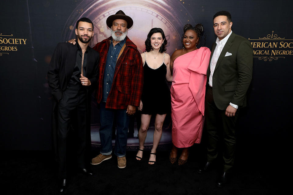 Justice Smith, David Alan Grier, An-Li Bogan, Nicole Byer and Kobi Libii attend The American Society of Magical Negroes New York Screening at Metrograph on March 13, 2024 in New York City.