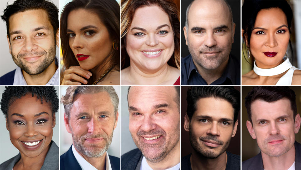 Clockwise from top left: Izzy Diaz, Julieth Restrepo, Rebecca Field, James Babson, Sumalee Montano, Nathan Lovejoy, E.L. Losada, Mel Rodriguez, Brett Tucker and Juliette Jeffers