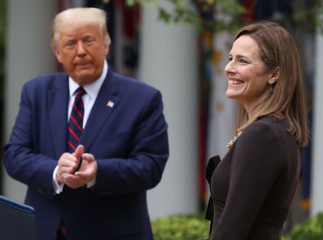 Chip Somodevilla / Getty Images Donald Trump stands alongside his third Supreme Court nominee, Amy Coney Barrett