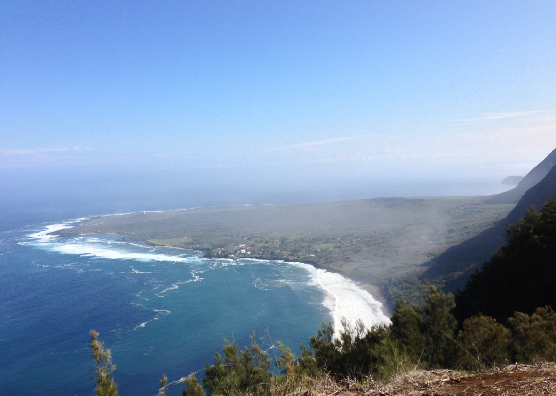 An aerial view of Kalaupapa.