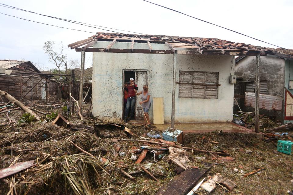 <p>Damaged buildings are seen in Punta Alegre, northern coast of Ciego de Avila province of Cuba after Hurricane Irma passed through the area on Sept. 11, 2017. (Photo: Yander Zamora/Anadolu Agency/Getty Images) </p>