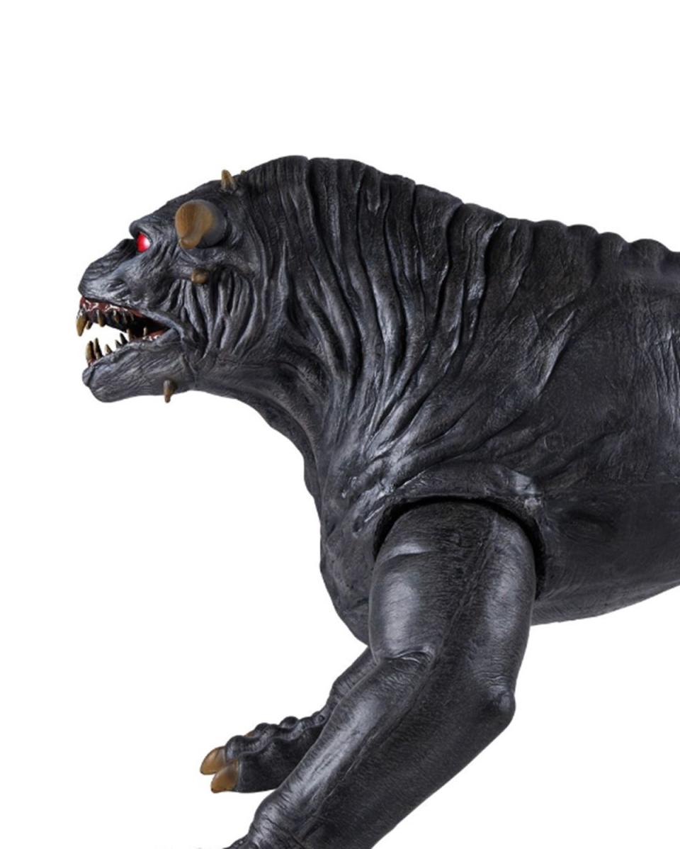 Spirit Halloween's Ghostbusters Terror Dog replica, side view.