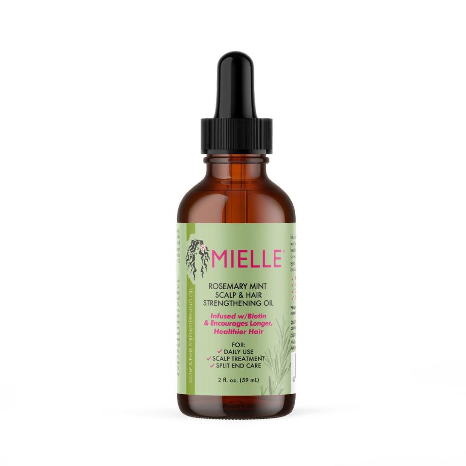 <p><a href="https://go.redirectingat.com?id=74968X1596630&url=https%3A%2F%2Fmielleorganics.com%2Fproducts%2Frosemary-mint-oil&sref=https%3A%2F%2F" rel="nofollow noopener" target="_blank" data-ylk="slk:Shop Now;elm:context_link;itc:0;sec:content-canvas" class="link ">Shop Now</a></p><p>Mielle Rosemary Mint Scalp & Hair Strengthening Oil</p><p>mielleorganics.com</p><p>$9.99</p>