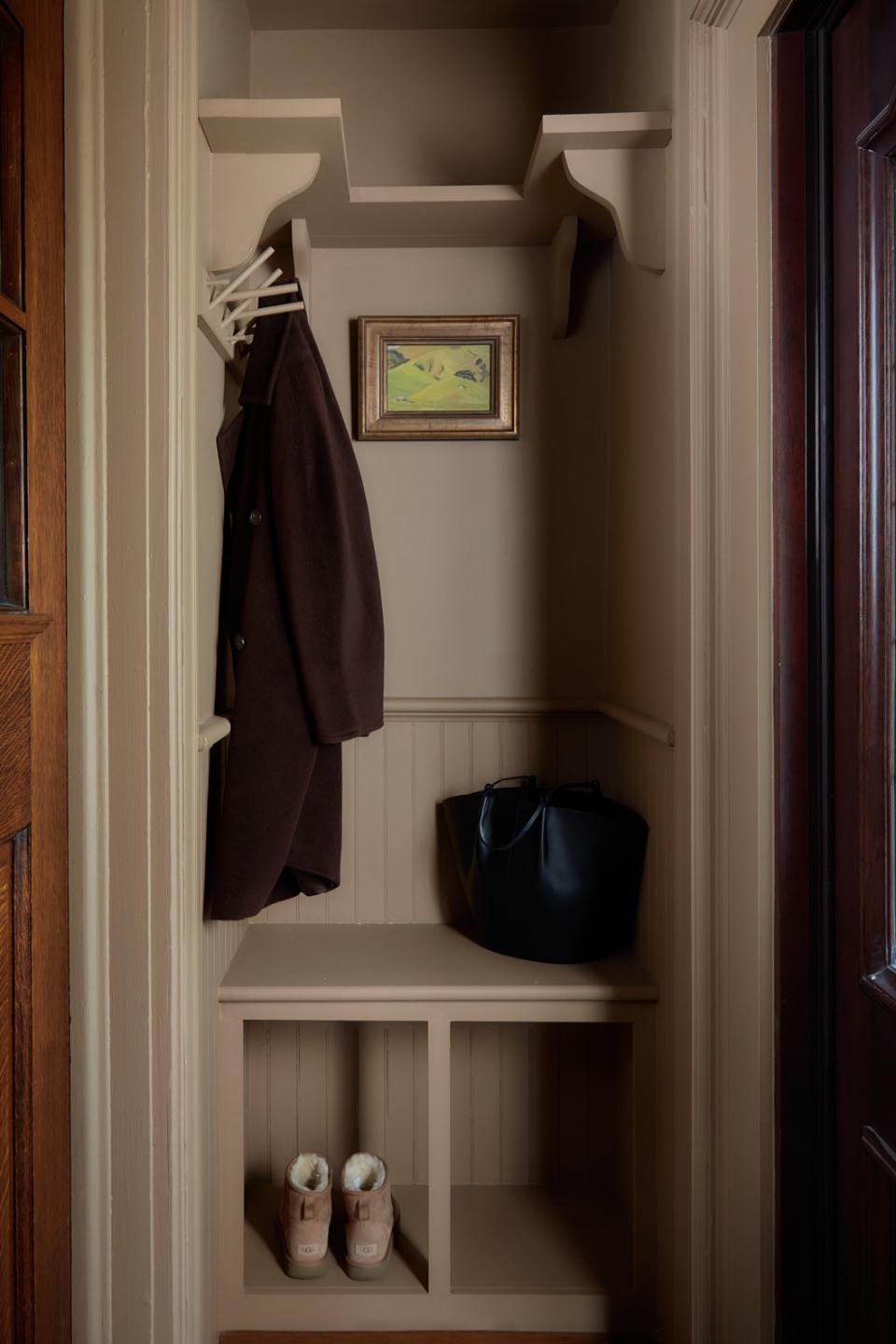 beige-brown mudroom