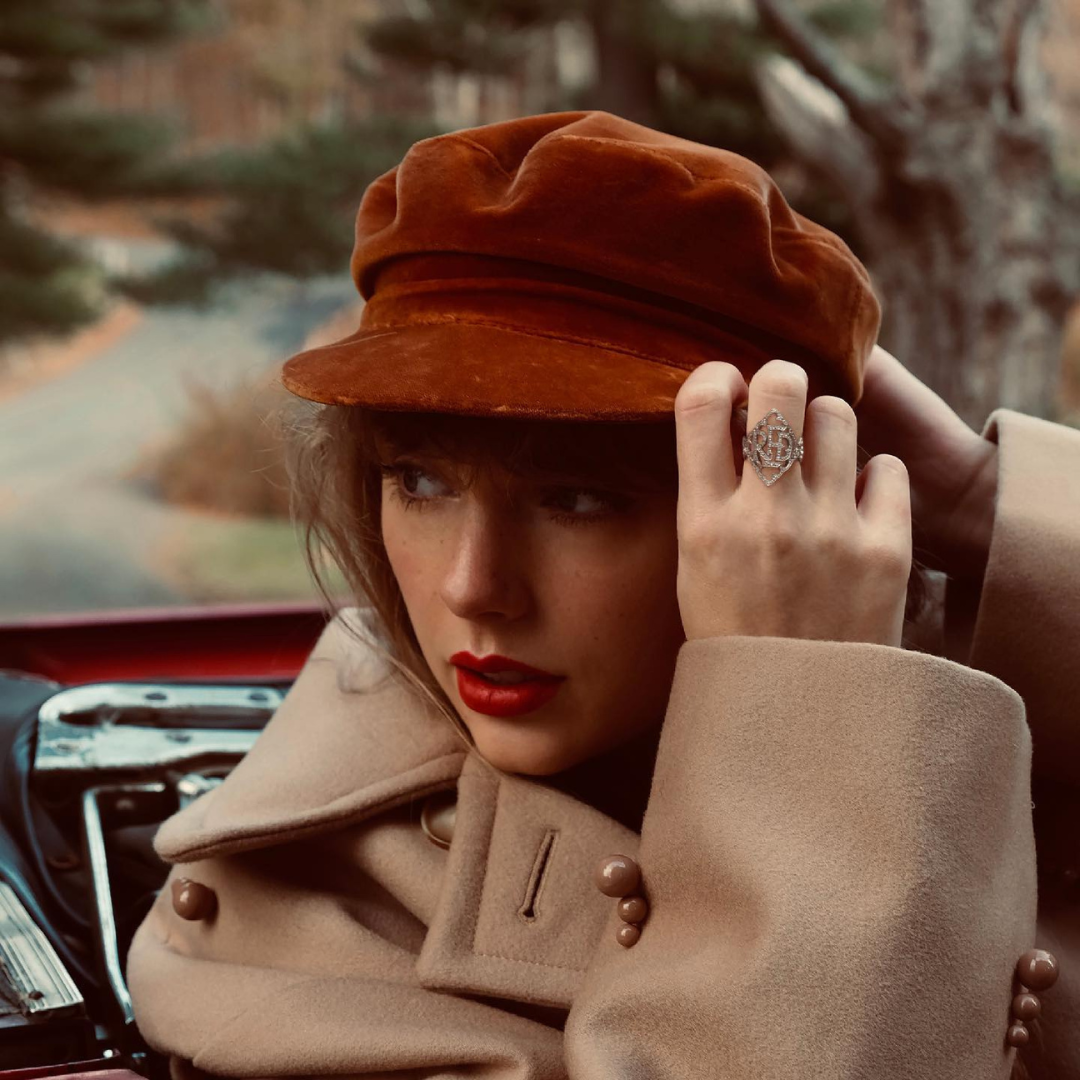 a person wearing a red hat