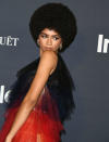 <p>At the third annual <em>InStyle</em> Awards, Zendaya rocked a full Afro that she said was inpired by her aunts as well as by Angela Davis. (Photo: Getty) </p>