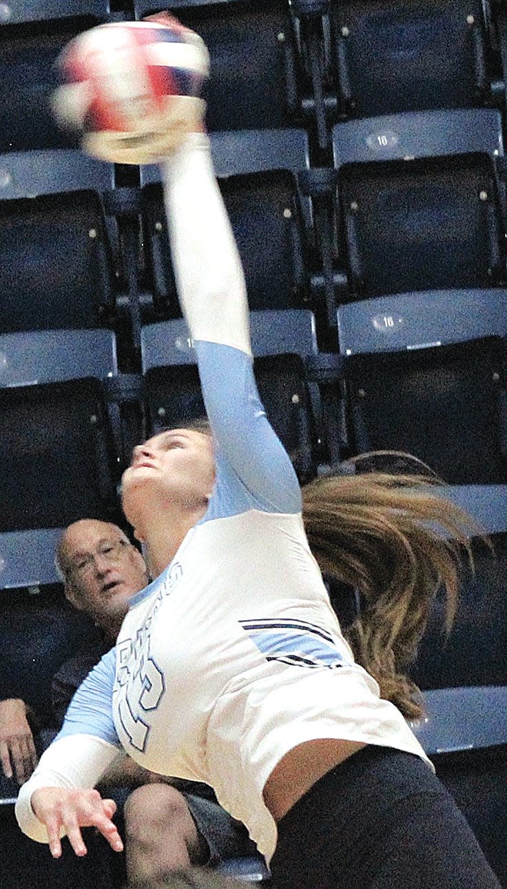 Bartlesville High senior hitter Mia Otten proved to be an almost unstoppable force during a match last fall against Tulsa Union.