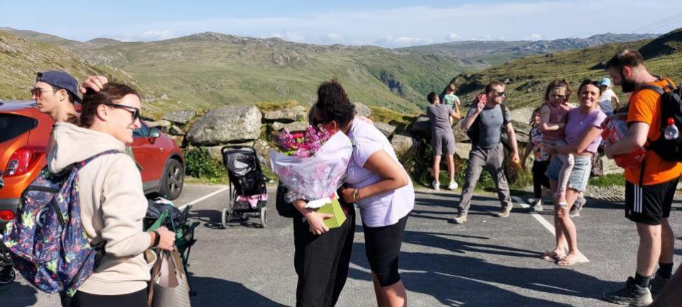 Lancashire Telegraph: Giving Natalia some flowers at the end of the challenge