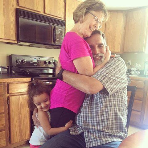 From left: Zaina with her grandparents Kathi and Myron Vierra | Courtesy the Vierra Family