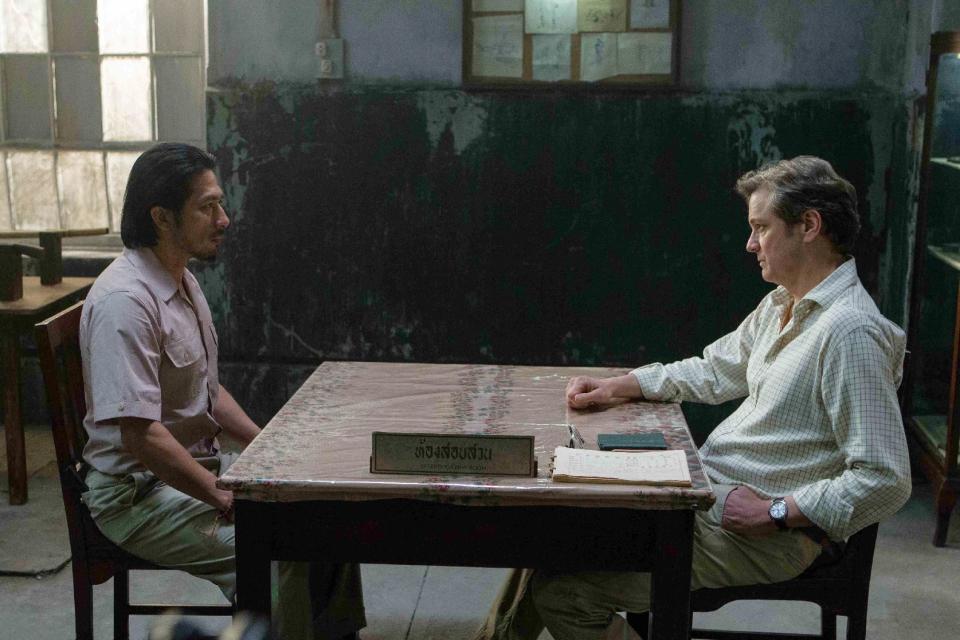 This image released by The Weinstein Company shows Hiroyuki Sanada, left, and Colin Firth in a scene from "The Railway Man." (AP Photo/The Weinstein Company, Jaap Buitendijk)