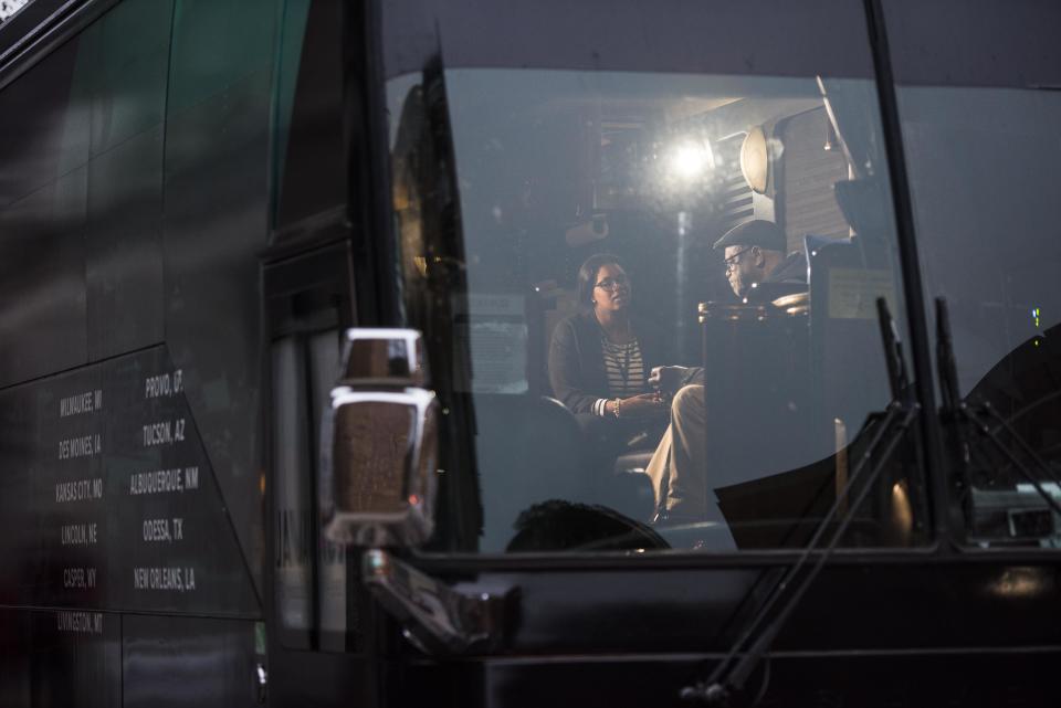 Interviews are conducted on the bus during HuffPost's visit to Milwaukee.