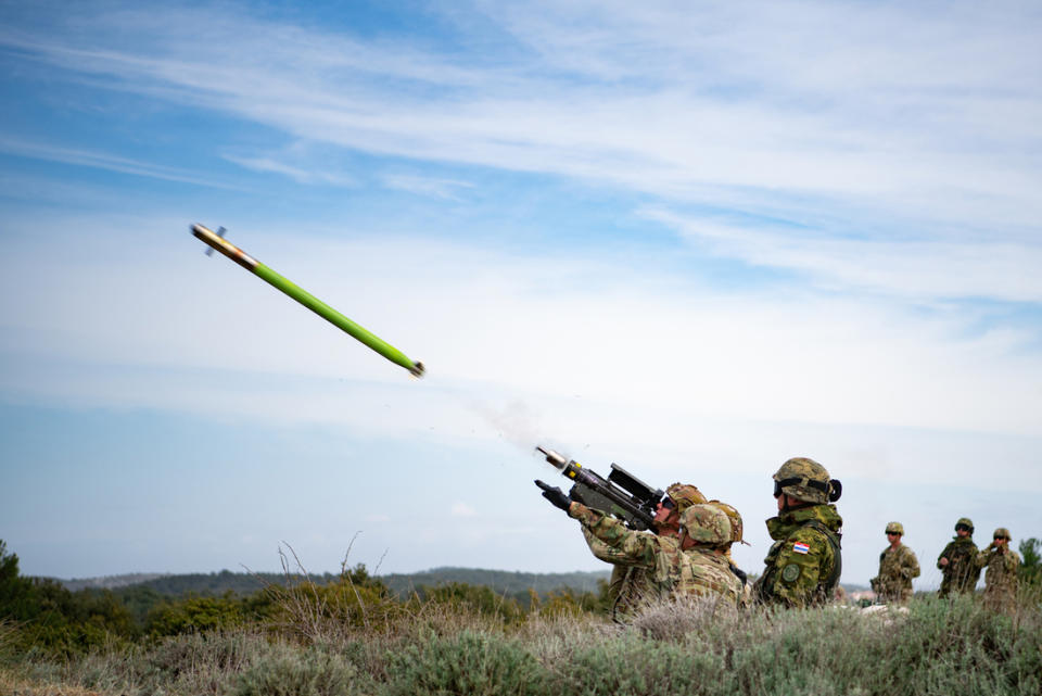 美軍2022年4月在克羅埃西亞軍演時使用刺針防空飛彈。路透社