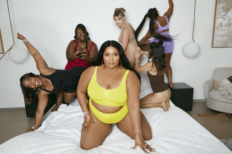 Lizzo and models pose in her new shapewear line, Yitty