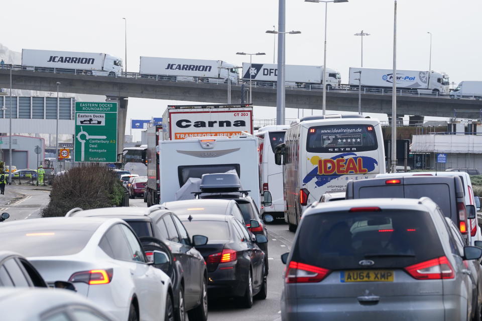 The Port of Dover declared a critical incident as high levels of traffic caused coach passengers to experience lengthy delays over the weekend. (PA via Getty)