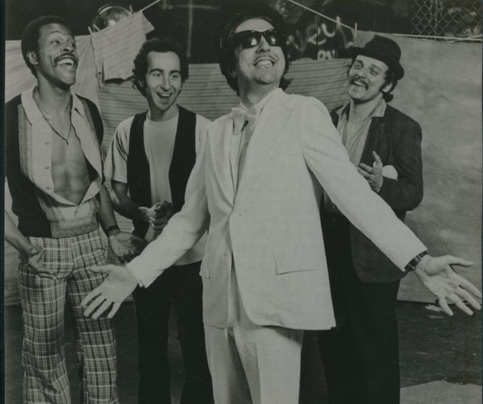 (From left) Meshach Taylor, Joseph Martinez, Joe Mantegna, and Dennis Franz in the Organic Theatre Company’s production of “The Wonderful Ice Cream Suit.”