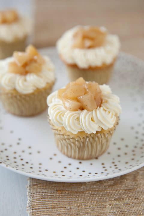 <p>Pear gets an unexpected starring role in these sweet cupcakes.</p><p><strong><a href="http://www.annies-eats.com/2013/08/30/pear-vanilla-bean-cupcakes/" rel="nofollow noopener" target="_blank" data-ylk="slk:Get the recipe at Annie's Eats.;elm:context_link;itc:0;sec:content-canvas" class="link ">Get the recipe at Annie's Eats.</a></strong></p>