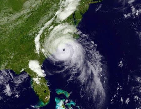 Hurricane Arthur is seen moving up the east coast of the United States in an image taken from NOAA's Goes-East satellite at 17:12EDT (21:12GMT) July 3, 2014. REUTERS/NOAA/Handout via Reuters