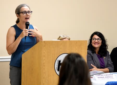 U.S. Rep. Rashida Tlaib hosts a town hall meeting in Dearborn Heights