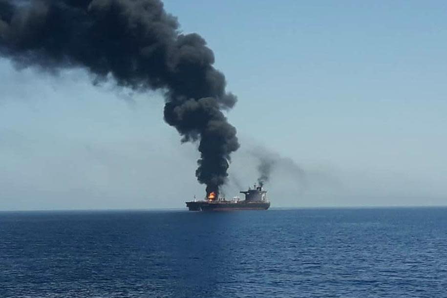 Gulf of Oman oil tanker attack: US accuses Iran of trying to shoot down surveillance drone during suspected attacks