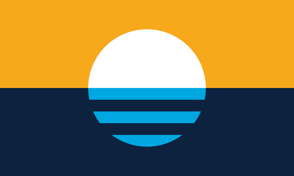 57. “Sunrise Over the Lake,” commonly known as the People’s Flag of Milwaukee. The flag, designed by Robert Lenz, was the winner of a 2016 contest.