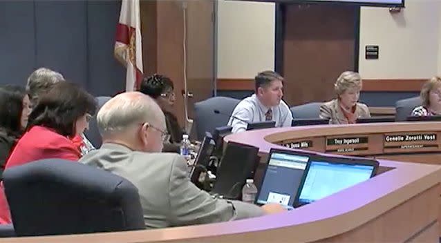 St. Lucie County School Board took only minutes to unianimously fire the Ms Dehart. Photo: WPTV.