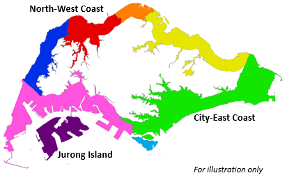 Different segments of Singapore's coastline. Site-specific studies and coastal protection measures for the various coastlines will be developed in phases progressively, said PUB. (PHOTO: PUB)