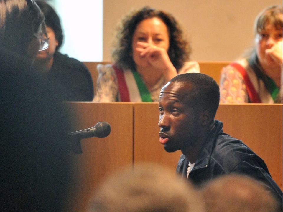 Rudy Guede was convicted of murdering Meredith Kercher and released after serving 16 years in prison (Alberto Pizzoli/AFP via Getty Images)