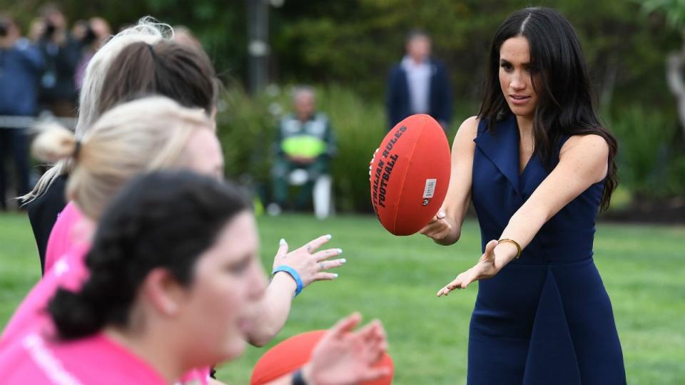 The Duchess of Sussex wasn’t afraid to get in the game in Melbourne, Australia.