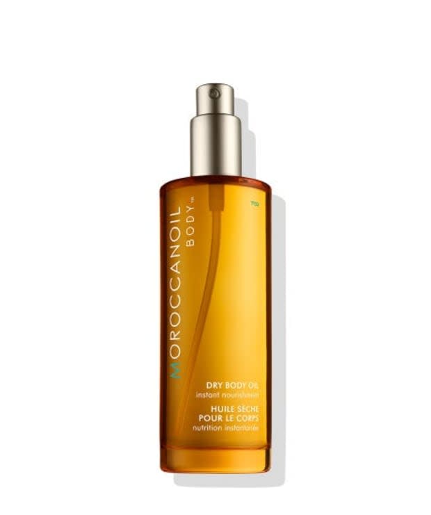 <p><strong>Moroccanoil Dry Body Oil, $48, <a href="https://shop-links.co/1707433992363659425" rel="nofollow noopener" target="_blank" data-ylk="slk:available here;elm:context_link;itc:0;sec:content-canvas" class="link ">available here</a>: </strong>"It was the scent of this oil that first drew me in — musky and sweet, with a hint of orange blossom — but the fast-absorbing, non-greasy formula and easy-to-use mist-on applicator solidified my obsession." —Stephanie Saltzman, Beauty Director</p>