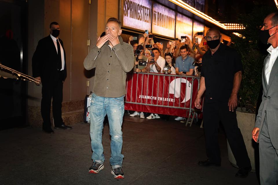 Bruce Springsteen outside the St. James Theatre on June 26, 2021 after a performance of 'Springsteen on Broadway.'