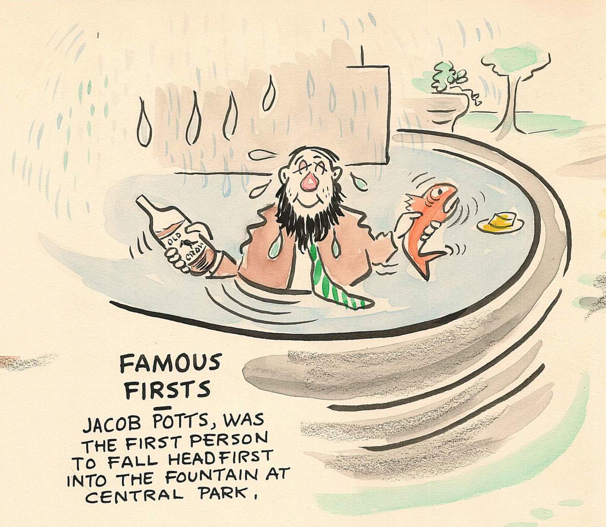 Some of Scott Brown's cartoons were Mansfield-centric, such as this one about the fountain in Central Park.