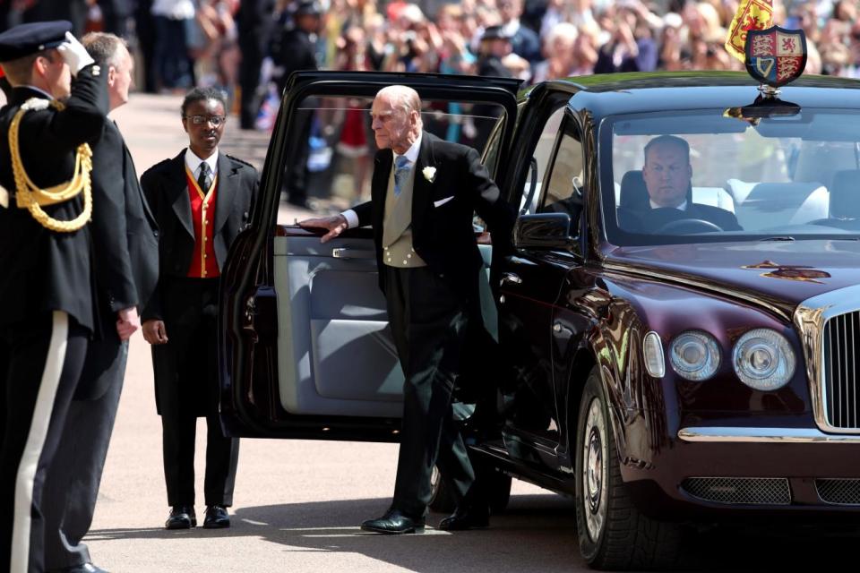 The Duke of Edinburgh arrives at St George's Chapel in Windsor (AFP/Getty Images)