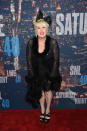 Victoria Jackson channeled “Material Girl” era Madonna with her lingerie-like dress and big bow in her hair.