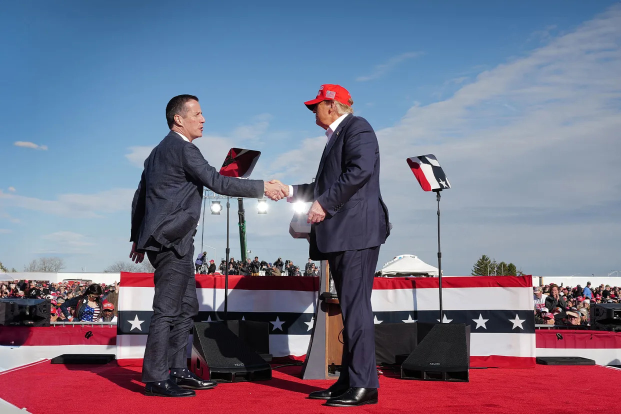 Bernie Moreno; Donald Trump Scott Olson/Getty Images