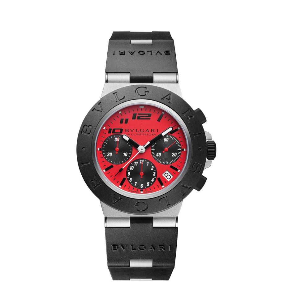 寶格麗Aluminium計時碼錶DUCATI特別版，限量1,000只，建議售價NT$154,700。
