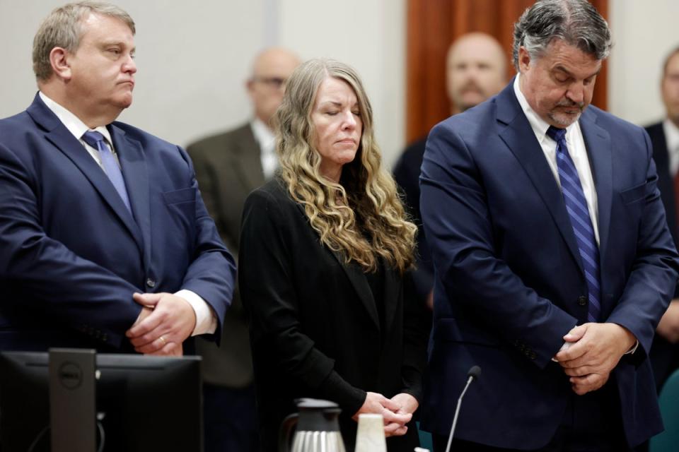 Lori Vallow Daybell stands and listens as the jury’s verdict is read at the Ada County Courthouse in Boise, Idah (Copyright 2023 The Associated Press. All rights reserved.)