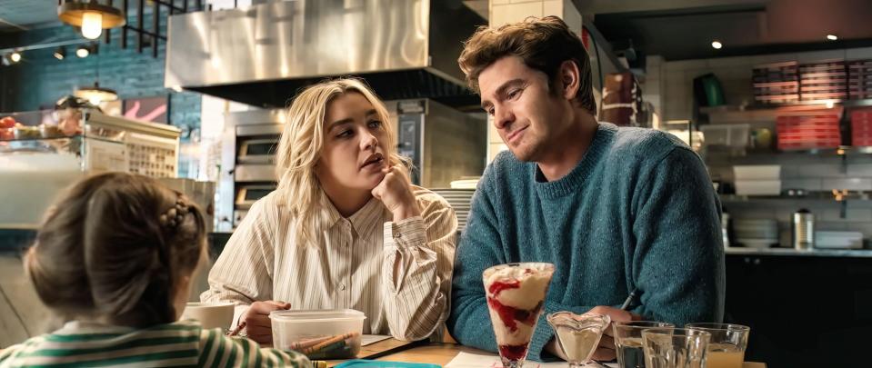 Florence Pugh and Andrew Garfield with Grace Delaney