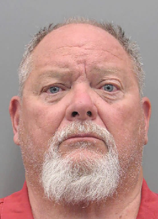 This Henderson Detention Center photo shows Richard John Devries following his arrest and booking on Monday, May 30, 2022, on felony attempted murder, battery and weapon charges in a shooting on a Las Vegas-area freeway. Police say Devries is president of the Las Vegas charter of the Hells Angels motorcycle club. Authorities say at least seven people were wounded or injured, including at least six members of the rival Vagos motorcycle club in the Sunday, May 29, 2022, shooting on U.S. 95 between Boulder City and Las Vegas. (Henderson Police Department via AP)