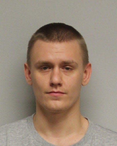 Kyle Hendrickson, 25, was booked by Portsmouth police Tuesday, April 18, 2023.