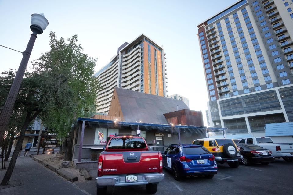 Over the last decade, towering apartment complexes have sprung up around The Chuckbox, a Tempe staple since it opened its doors in 1972 on University Drive. Photographed on July 8, 2023.