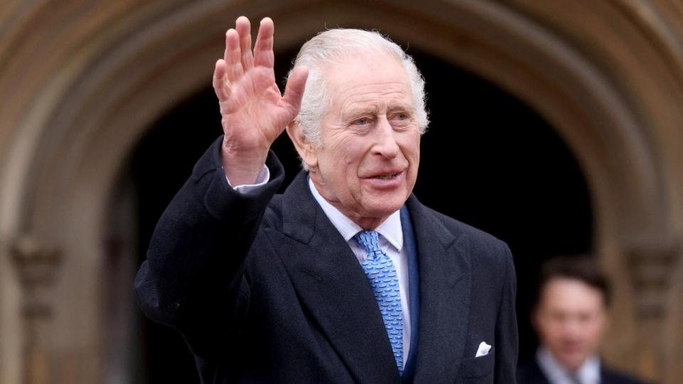 PHOTO: Britain's King Charles leaves after attending the Easter Matins Service at St. George's Chapel, Windsor Castle, March 31, 2024, in Windsor, England.  (Hollie Adams/Reuters, FILE)