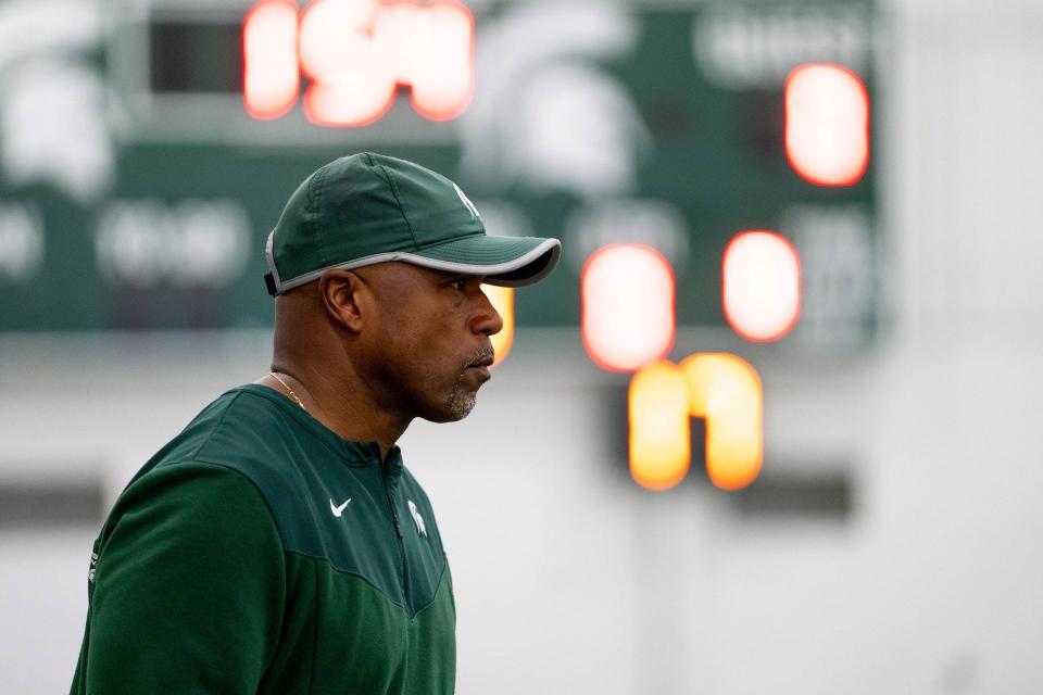 Michigan State wide receivers coach Courtney Hawkins.