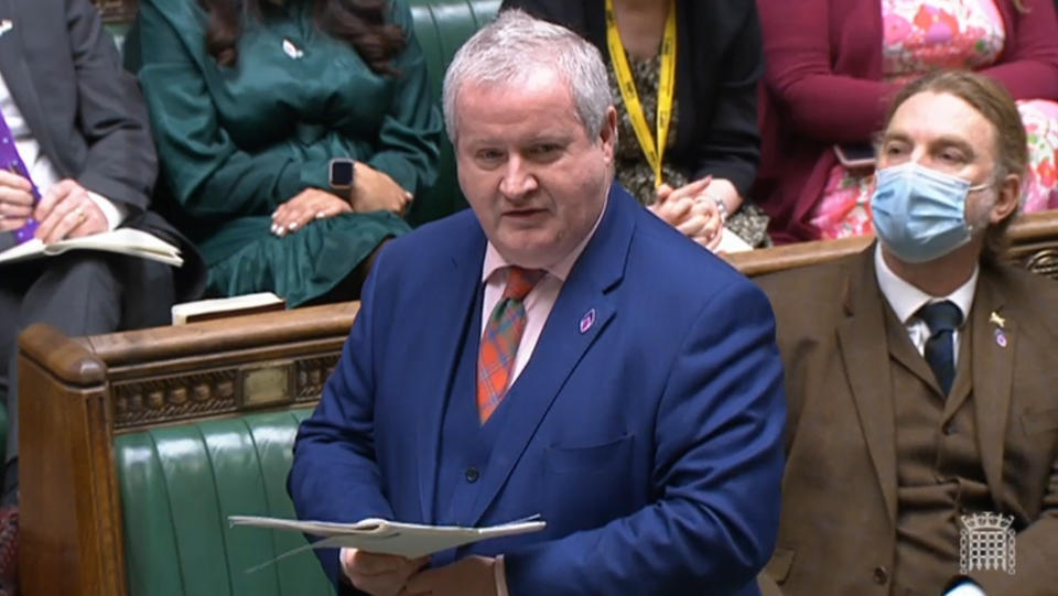 SNP Westminster leader Ian Blackford speaks during Prime Minister's Questions in the House of Commons, London. Picture date: Wednesday January 26, 2022.