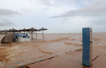 A general view of the beach after heavy rains in Los Alcazeres